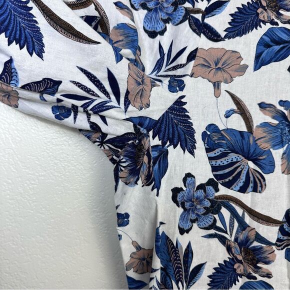 Sigrid Olsen Floral Belted Linen Blend Pants Size 6 - Picture 9 of 12